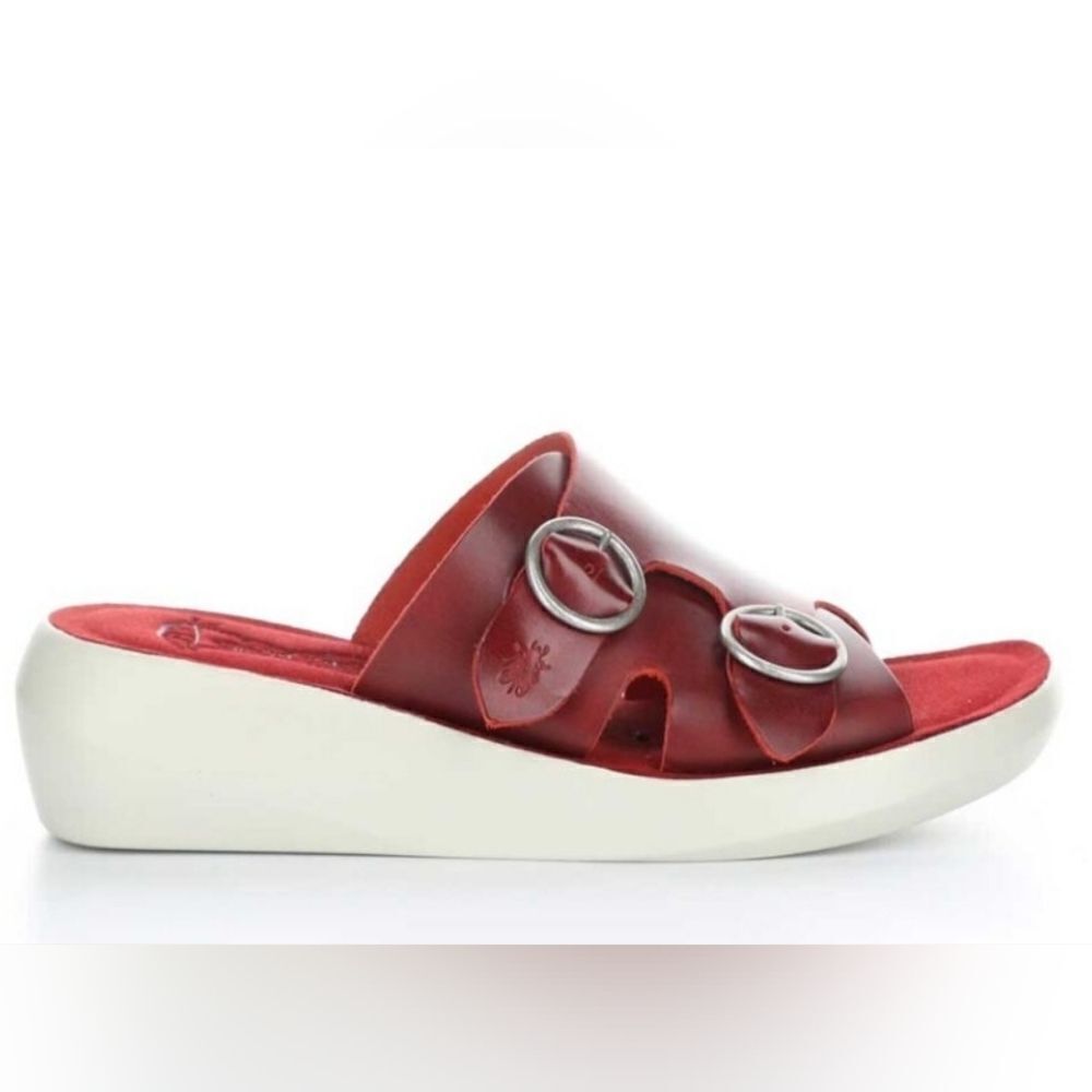 Fly London Red Platform Sandals
